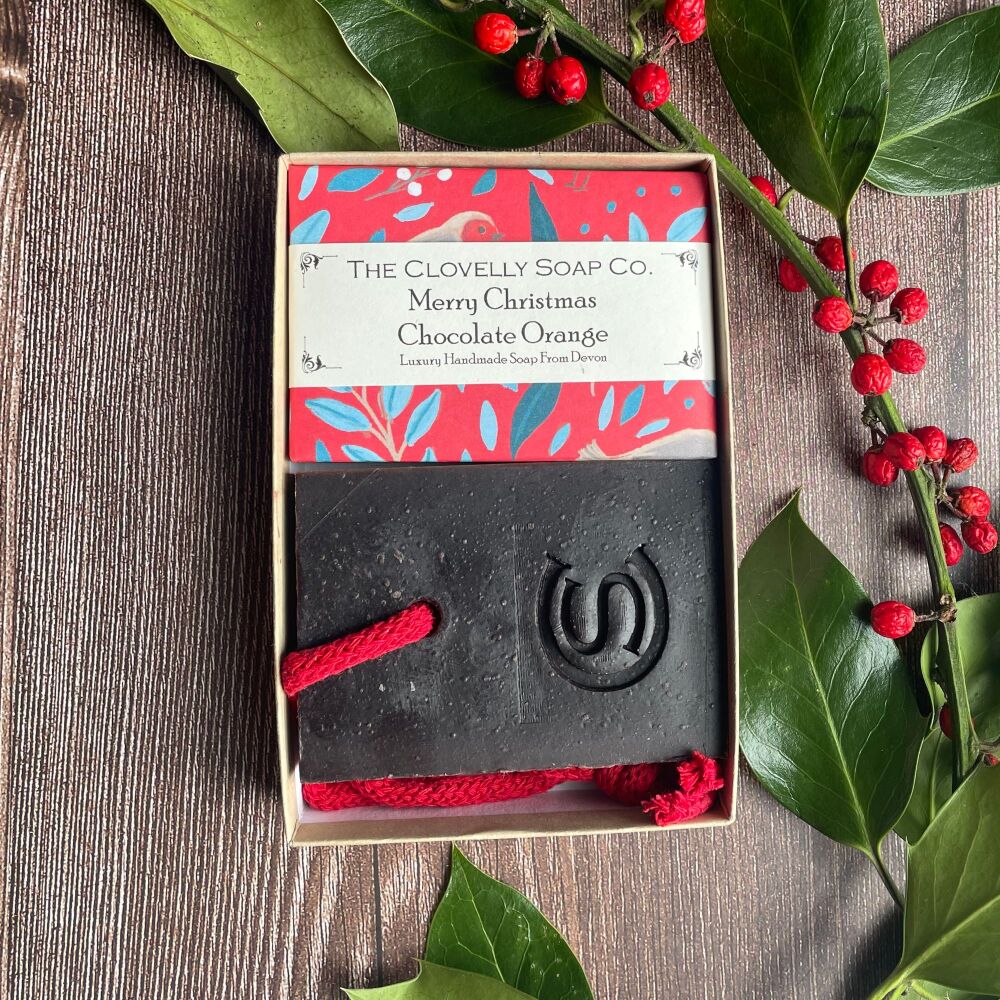 Christmas Soap and Matching Soap on a rope in a presentation box