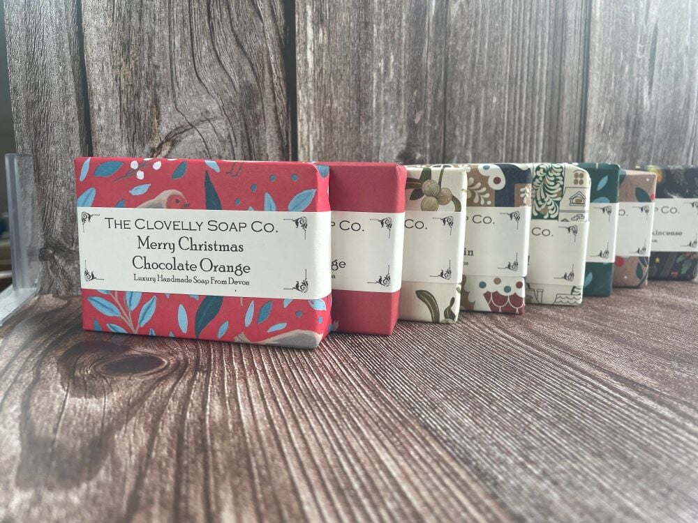 Merry Christmas Soap Bundle of 8 Soaps In Festive packaging