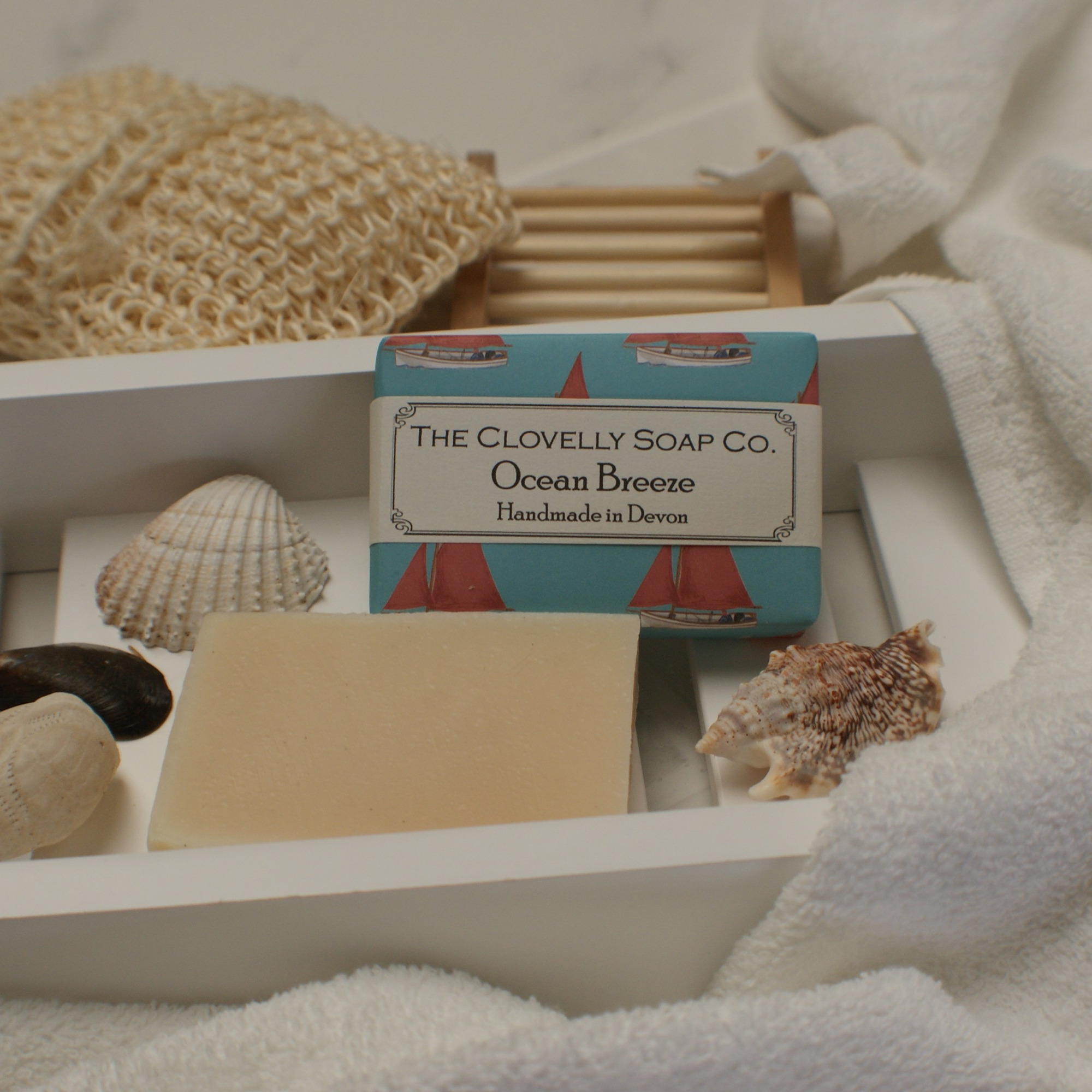Ocean Breeze Bergamot and Lemongrass Handmade Soap with pumice stone