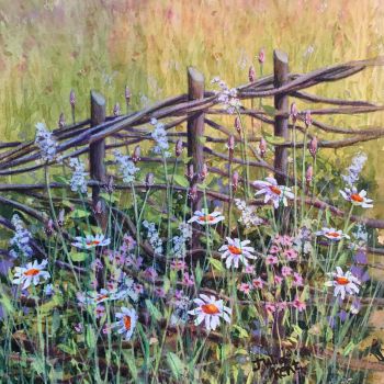 Woven Fence Giclee Print