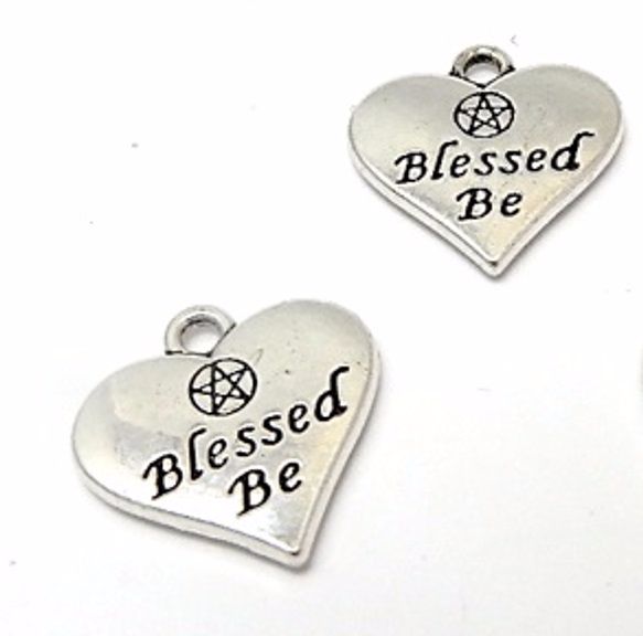 Blessed Be Heart Charms x 2