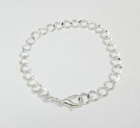 Link bracelet silver plated with lobster clasp 7 7/8" or 20cm