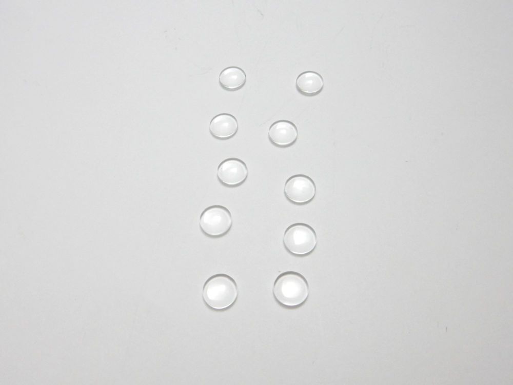 Glass dome cabochons for 8 mm settings pack of 10