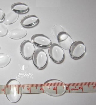 Clear Oval Glass Dome Cabochons 13 x 18 mm pack of 50