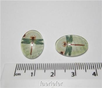 dragonfly glass cabochons pack of 2