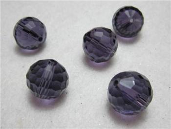 Faceted amethyst crystal glass ball beads 