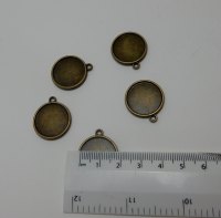 Double sided setting pendants 18 mm bronze 