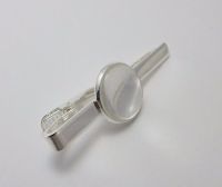 Tie Clip Bar with 16 mm Round thin Wall Bezel Cup on centre with matching glass dome