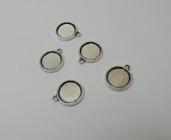 Double sided setting pendants 14 mm bronze or silver