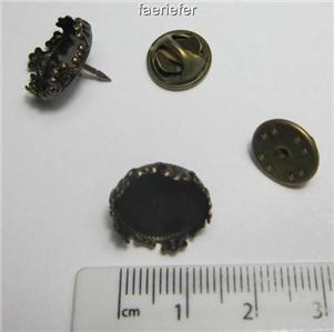 ornate crown style Cabochon Setting Brooches fit 14mm 