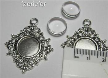 setting tray pendant frames blanks 14mm round with matching glass domes choice of finish
