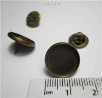 Antique Bronze Round Cabochon Setting Brooches fit 14mm tie clutch pin back