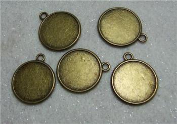 bronze or silver tone double sided Cabochon setting frames 22mm