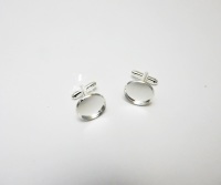 Cuff link blanks various pack sizes silver plated 18 mm