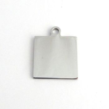  STAINLESS STEEL BLANK - SQUARE - SILVER TONE 25mm(1") x 20mm( 6/8") Pack of 5