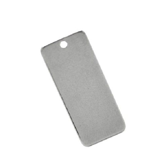 Stainless Steel Blank Stamping Tags Pendants Rectangle Silver Tone 21mm( 7/