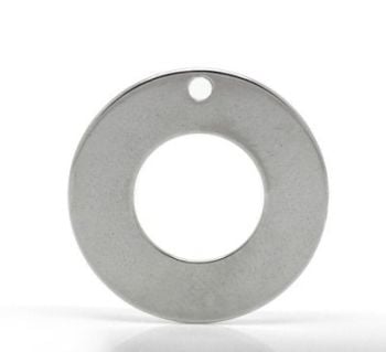 STAINLESS STEEL BLANK - CIRCLE RING WASHER - SILVER TONE - 30 mm (1 1/8") Diameter pack of 5