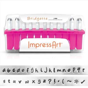ImpressArt Standard Bridgette 3mm Alphabet lower Case Letter Metal Stamp Set