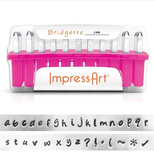 ImpressArt Standard Bridgette 3mm Alphabet lower Case Letter Metal Stamp Se