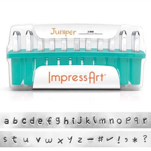 ImpressArt Juniper 3mm Alphabet Lower Case Letter Metal Stamp Set