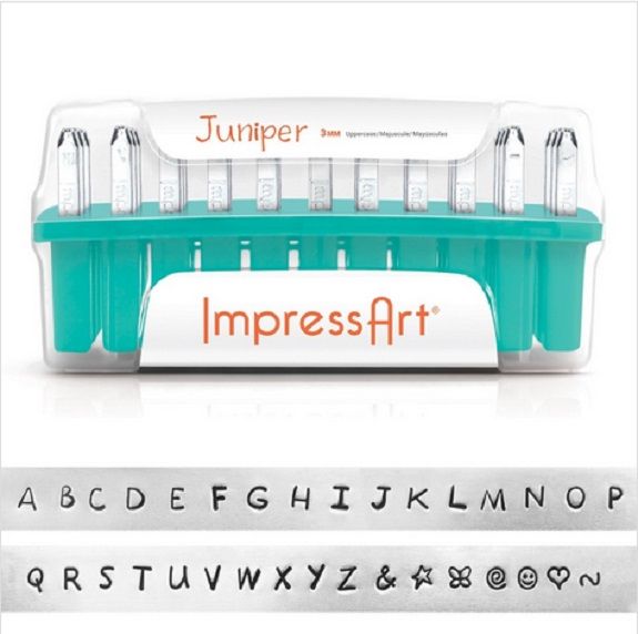 ImpressArt Juniper 3mm Alphabet Upper Case Letter Metal Stamp Set