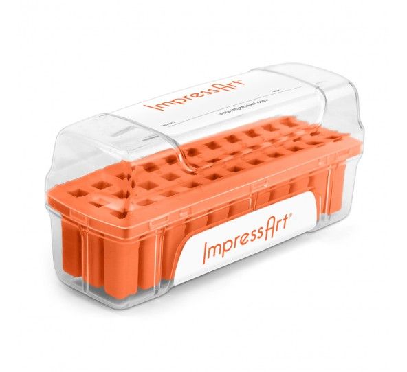 ImpressArt Storage Box Case for 4mm Alphabet Letter Sets - Orange
