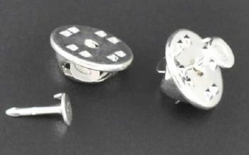Tie Tac Lapel Pin Brooches Findings Silver Plated clutch squeeze back pack of 10