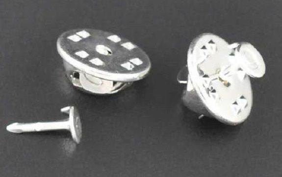 Tie Tac Lapel Pin Brooches Findings Silver Plated clutch squeeze back pack 