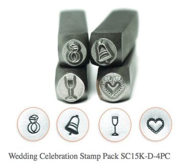 ImpressArt Wedding Celebration Collection 6mm (4pc Bell, Ring, Champagne Glass, Heart)