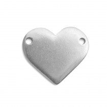 PEWTER SOFT STRIKE BLANK - 25 X 21 MM (1") HEART CONNECTOR - 16 GAUGE - PACK OF 1