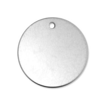 Alkeme blank - round circle with hole Size: 30.5mm - 1 1/4 inch pack of 1 18 gauge
