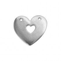 PEWTER SOFT STRIKE BLANK - 25 MM (1") HEART WITH HEART HOLE  - 16 GAUGE - PACK OF 1 