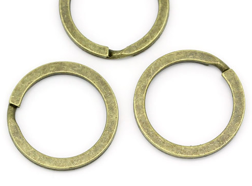 Key ring Round Antique Bronze 25mm(1") pack of 5