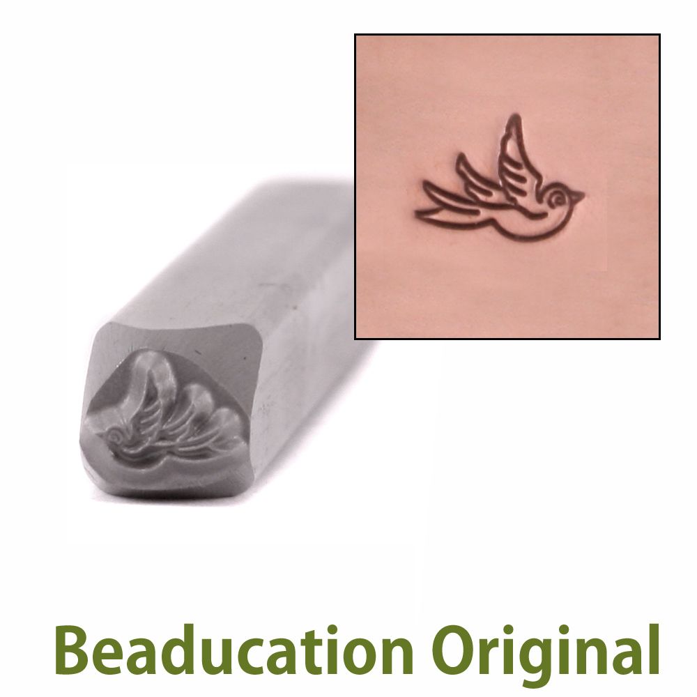 398 Baby Swallow right facing Beaducation Original Design Stamp