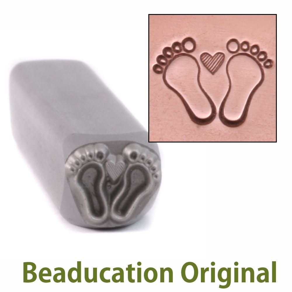 415 Baby Feet with Heart Beaducation Original Design Stamp