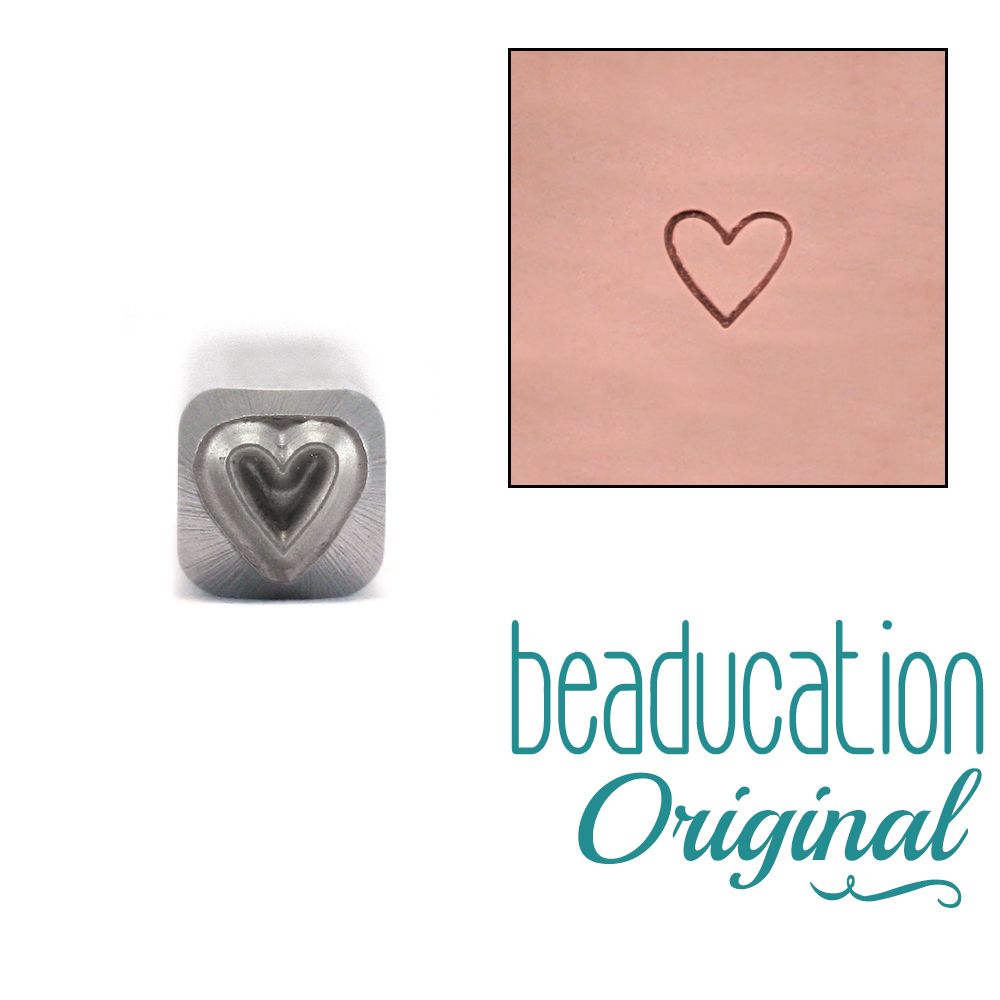 591 Tall Outline Heart 3.5 mm Beaducation Original Design Stamp