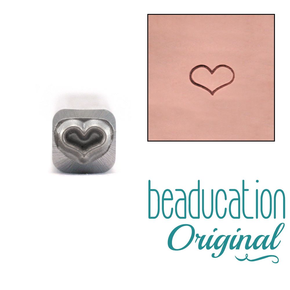 588 Fat Outline Heart  Beaducation Original Design Stamp