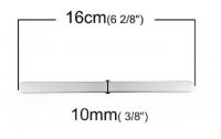 Stainless Steel Bangle Bracelet Strip 16 cm (6 2/8") long,  10 mm wide 2 PCs  