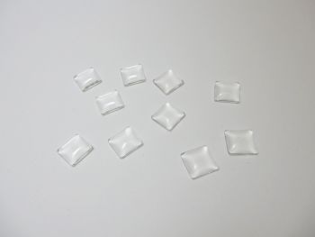 Square Glass dome cabochons for 16 mm settings pack of 50