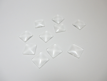 Square Glass dome cabochons for 18 mm settings pack of 10