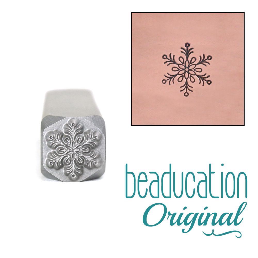 636 Traditional Snowflake Beaducation Original Design Stamp
