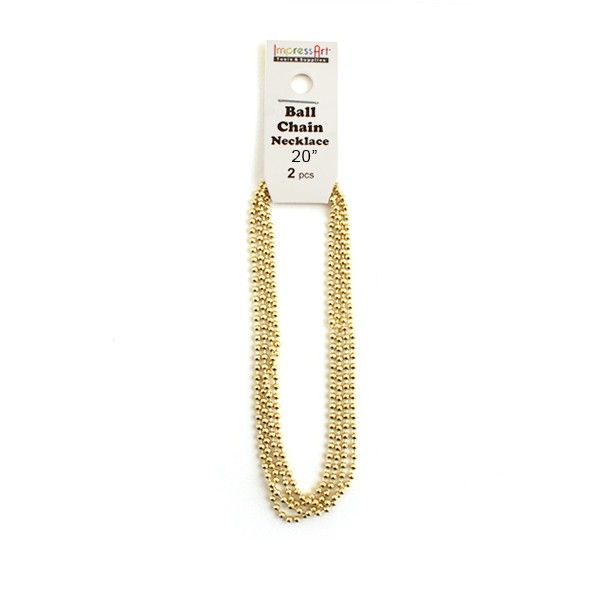 ImpressArt Ball Chain necklace, Brass, 2 pieces, 20