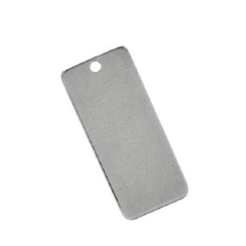 SILVER TONE - STAINLESS STEEL ' SMALL 25 X9 MM RECTANGLE ' STAMPING BLANK - PACK OF 5