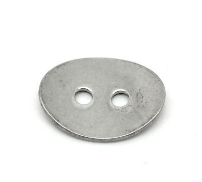 SILVER TONE - STAINLESS STEEL ' 14 x 11 MM OVAL BUTTON ' STAMPING BLANKS - PACK OF 5