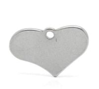  SILVER TONE - STAINLESS STEEL ' 12 X 19 MM HEART ' STAMPING BLANKS PACK OF 1