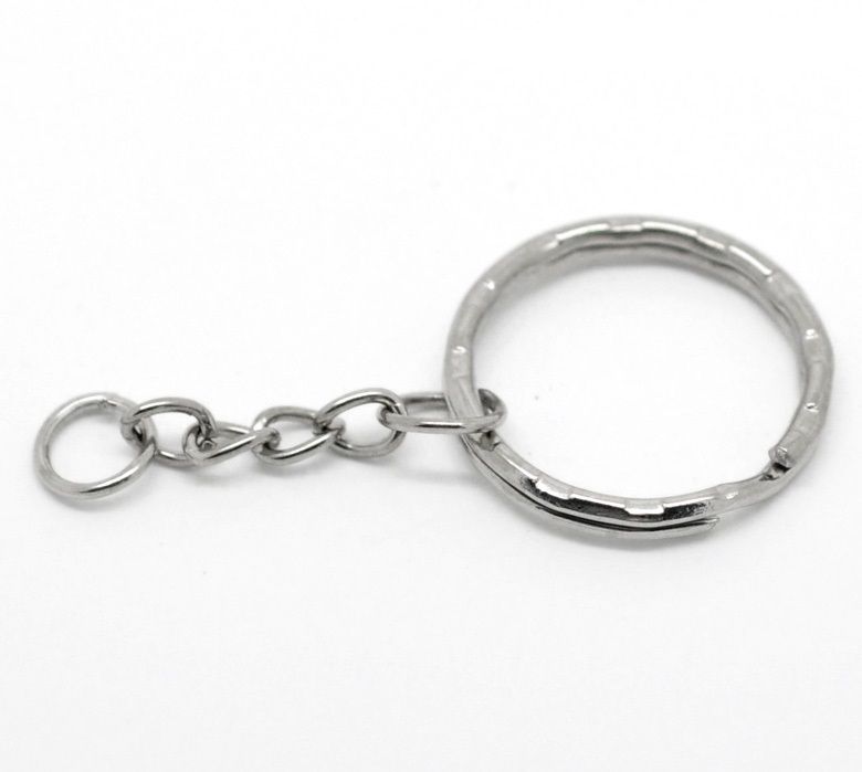 Key ring Round Silver Tone 25 mm(1