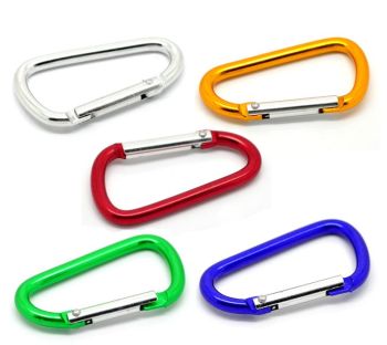COLOURED D-RING PUSH CLASP - PACK OF 1 - PICK YOUR COLOUR