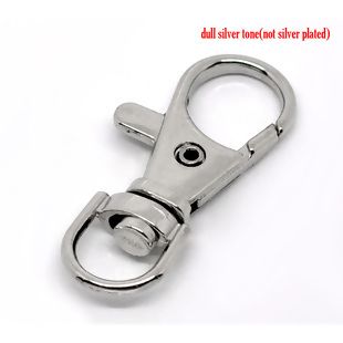 SILVER TONE - LOBSTER SWIVEL CLASP - PACK OF 10 - large