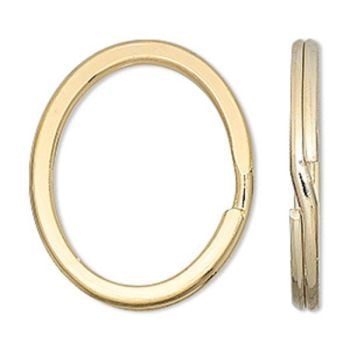 OVAL KEY/SPLIT RING - PACK OF 5 - GOLD PLATED