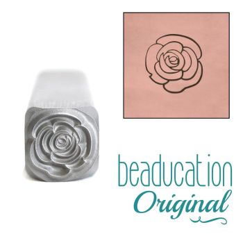 DS714 Open Rose Flower Beaducation Original Design Stamp 8 mm